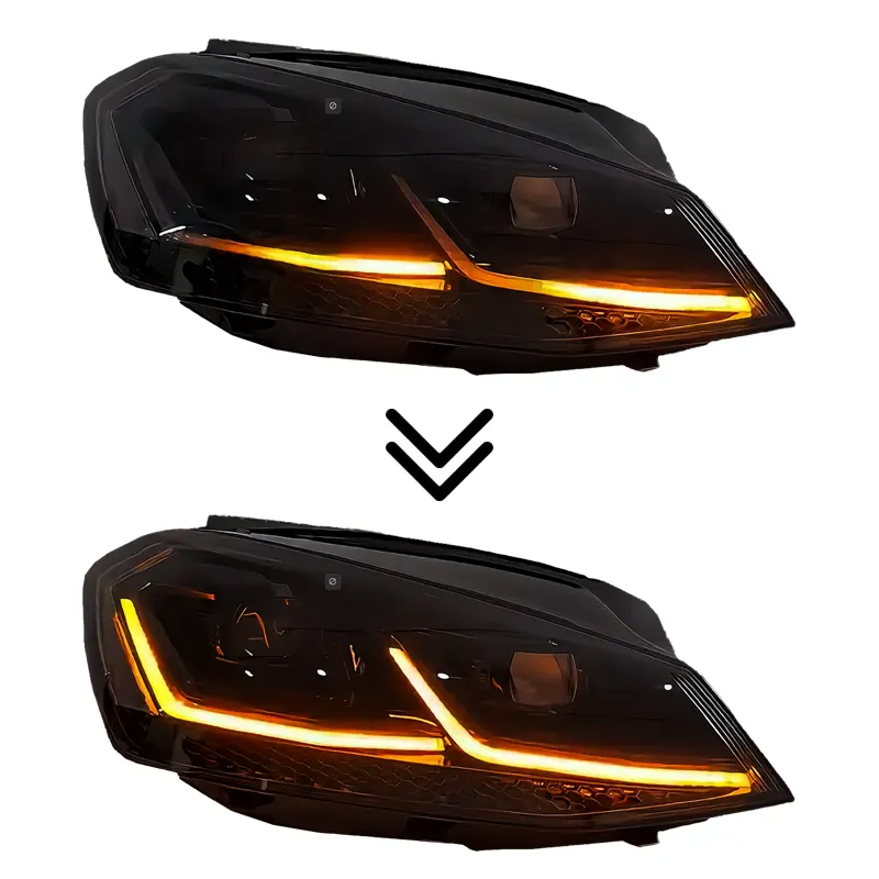 VW Golf Mk7.5 GTI-style headlight with sequential sweeping amber turn signal