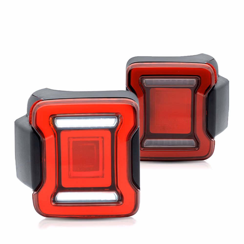 Jeep Wrangler Tail lights Smoked 2018-2021 - Red