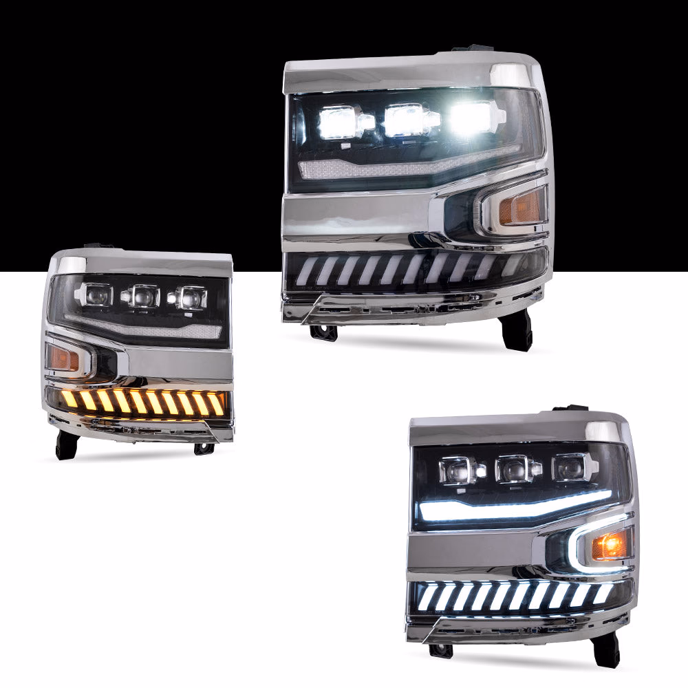 Chevrolet Silverado 1500 Headlights EU LED 2016-2018 - Amber