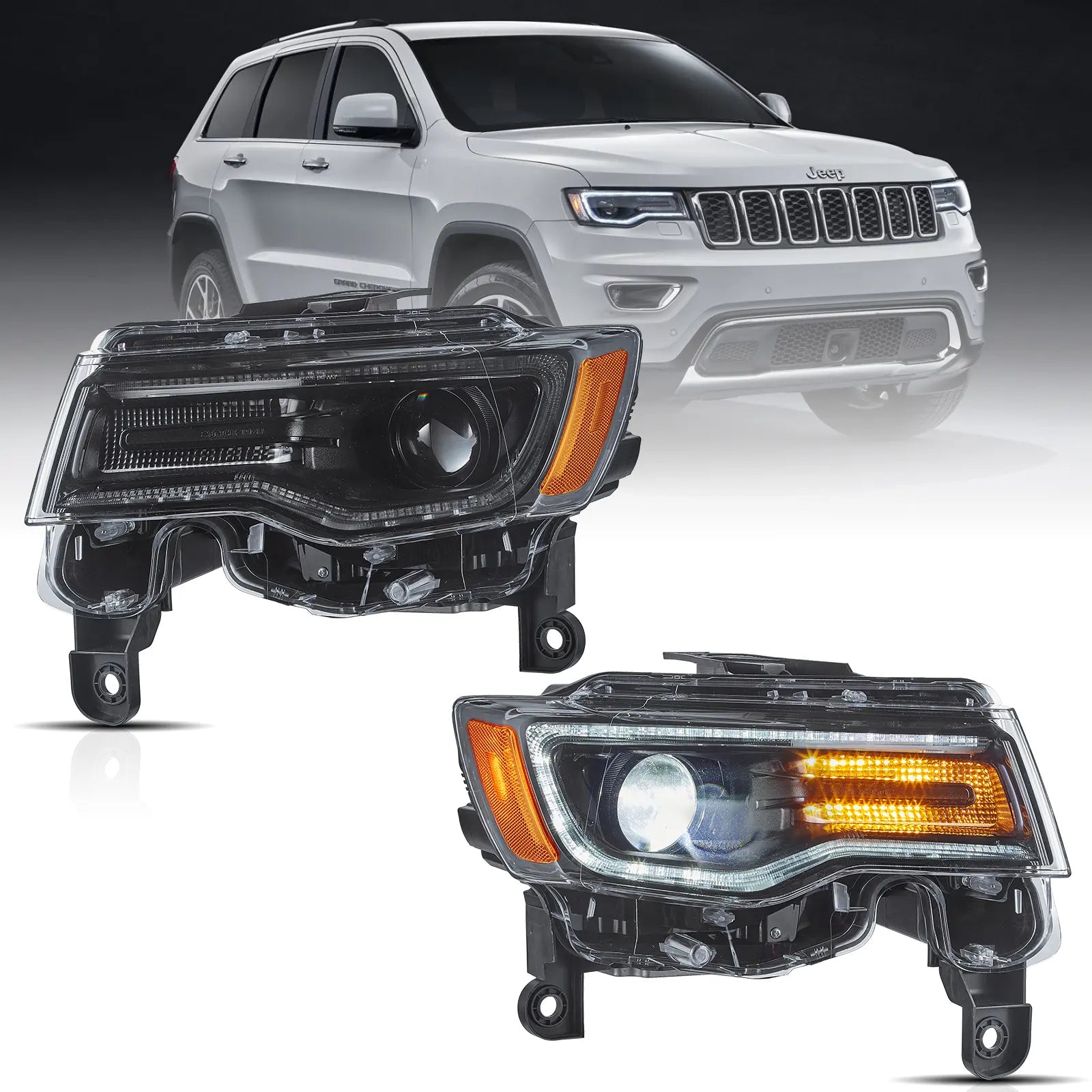 Jeep Grand Cherokee Headlights EU Full LED 2014-2022 - Black