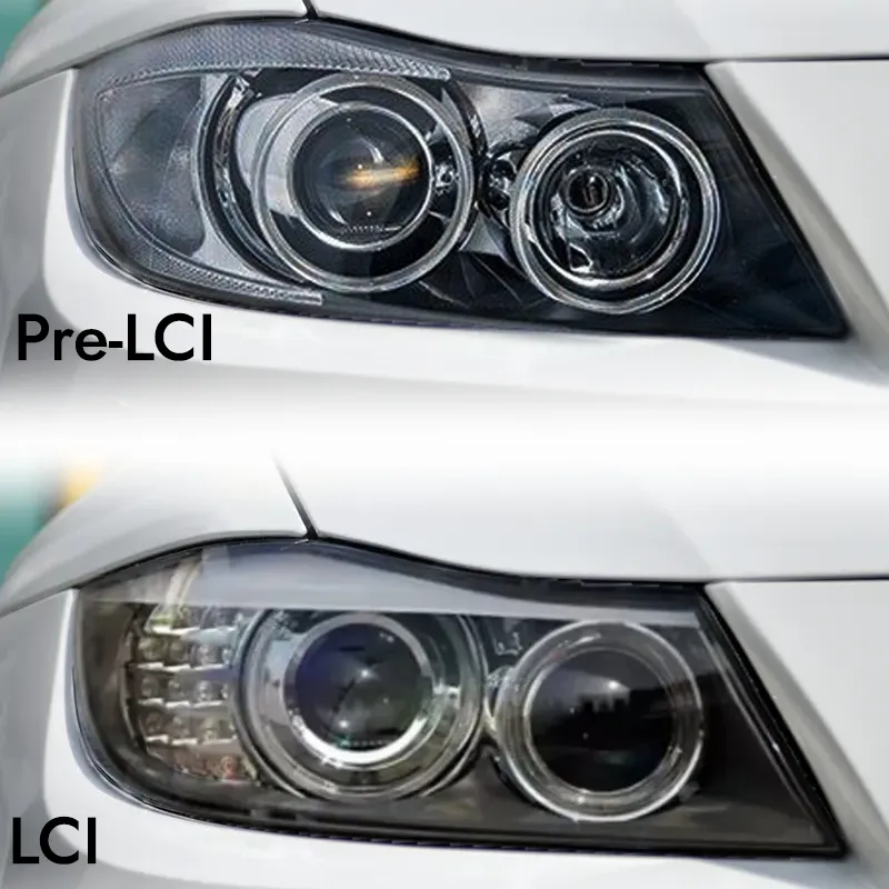 E90 Xenon headlights — Pre-LCI and LCI comparison