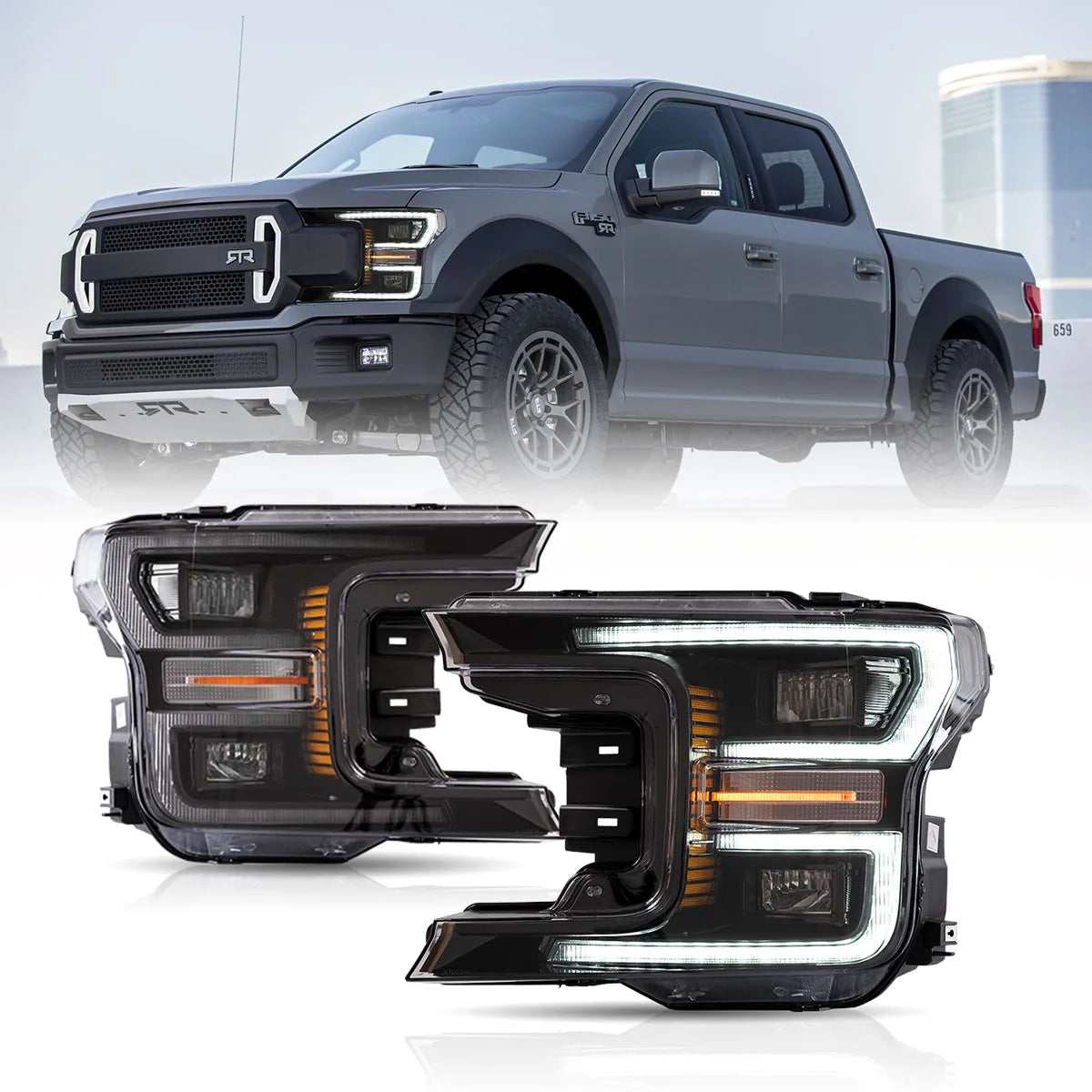 Ford F-150 Headlights EU 2018-2020 - Black