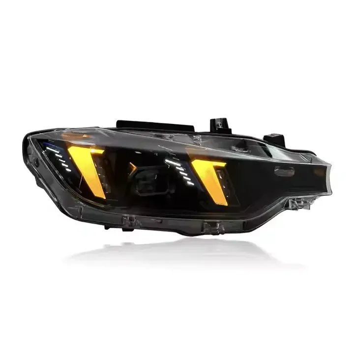 BMW F30/F31 LED Headlights — Snake-Eyes — Yellow/White DRL — 2012-2018 (LHD)