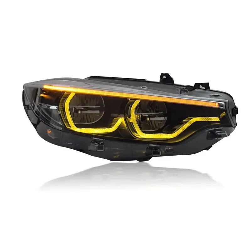 BMW 4 Series (F32/F33/F36) & M3 (F80) / M4 (F82/F83) LED Headlights — Yellow DRL — GTS/CSL Style ...