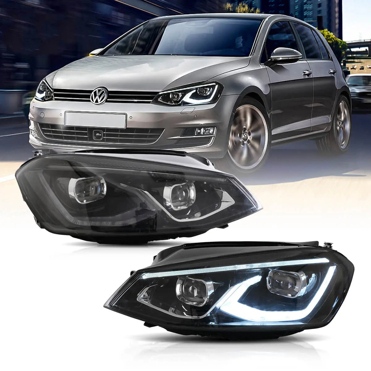 VW Golf Mk7 Phares Avant FR DRL Bleu LED 2014-2017