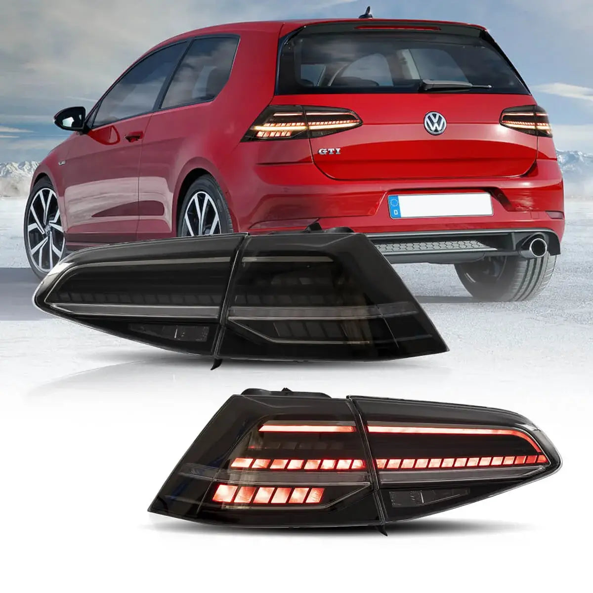 VW Golf MK7/MK7.5 Tail Lights EU LED 2013-2021 - Red