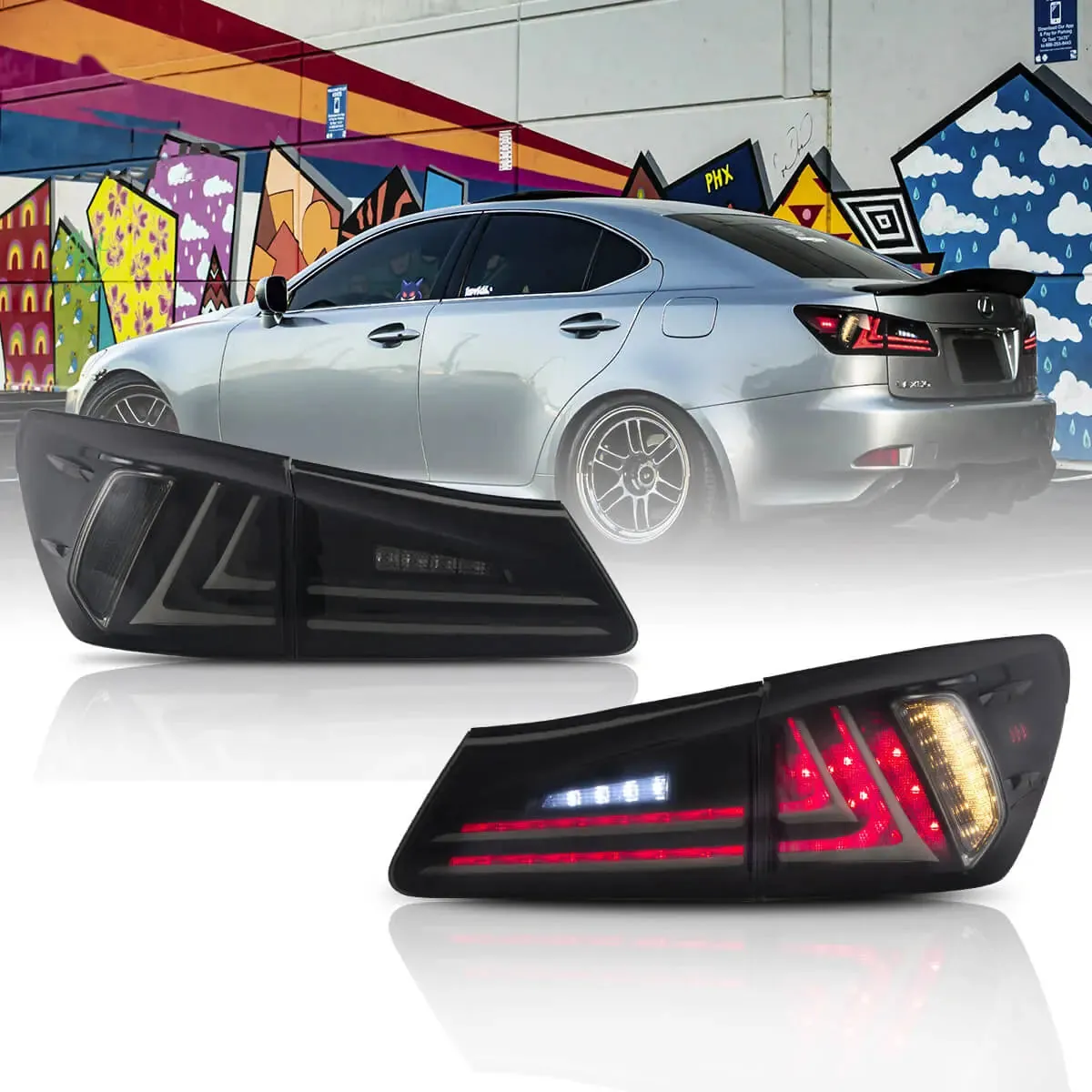 Lexus IS Tail lights LED 2006-2012 - Smoked