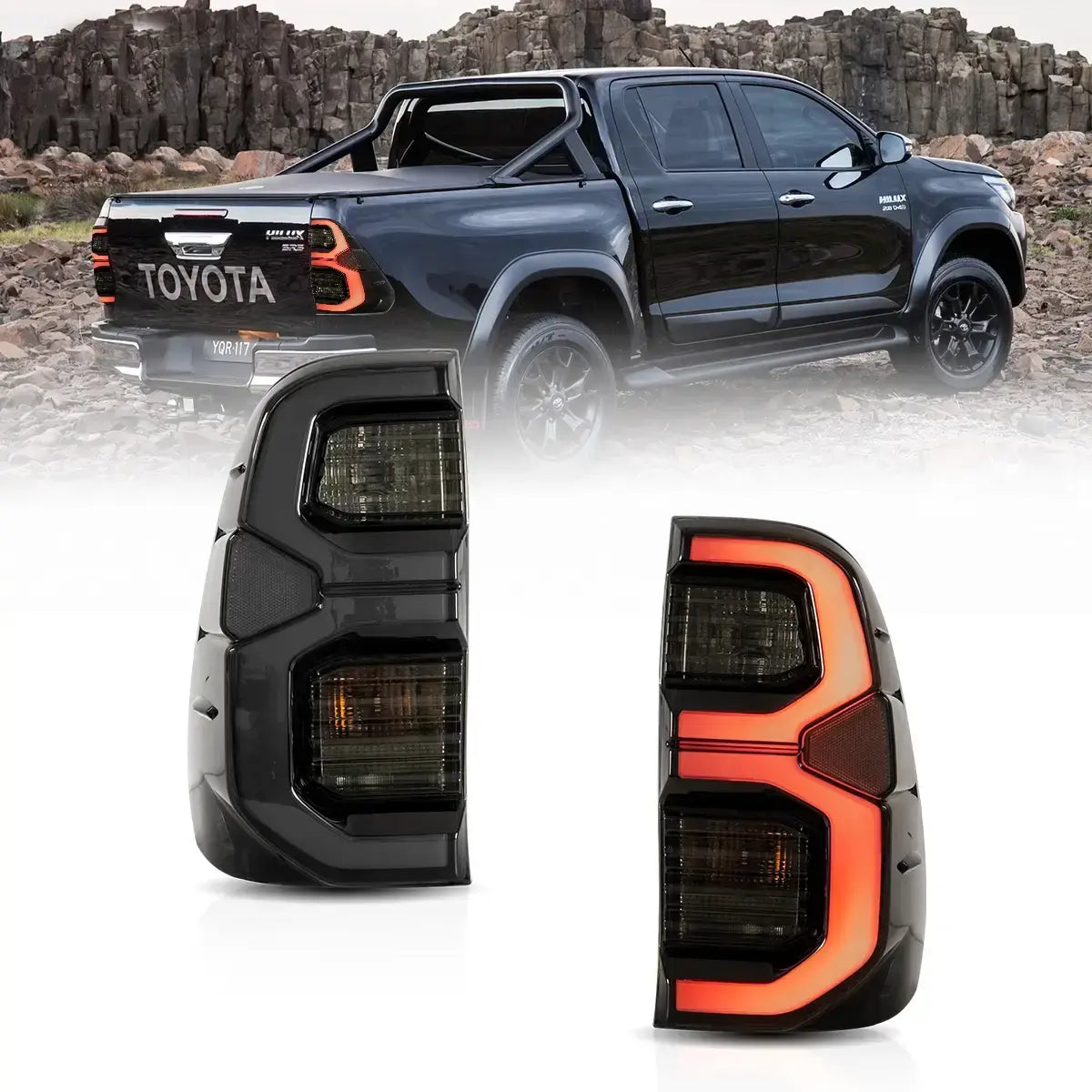 Toyota Hilux Tail lights EU LED 2015-2022 - Smoked